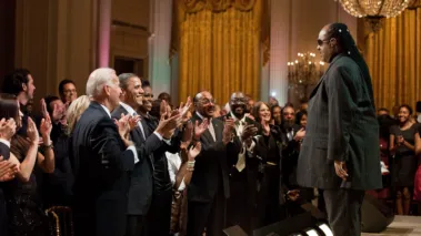 Stevie Wonder performing in the East Room of the White House for Obama and Biden in 2011