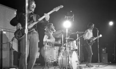 Creedence Clearwater Revival performing on stage at the Forum
