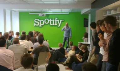 Daniel Ek addressing Spotify staff 2010